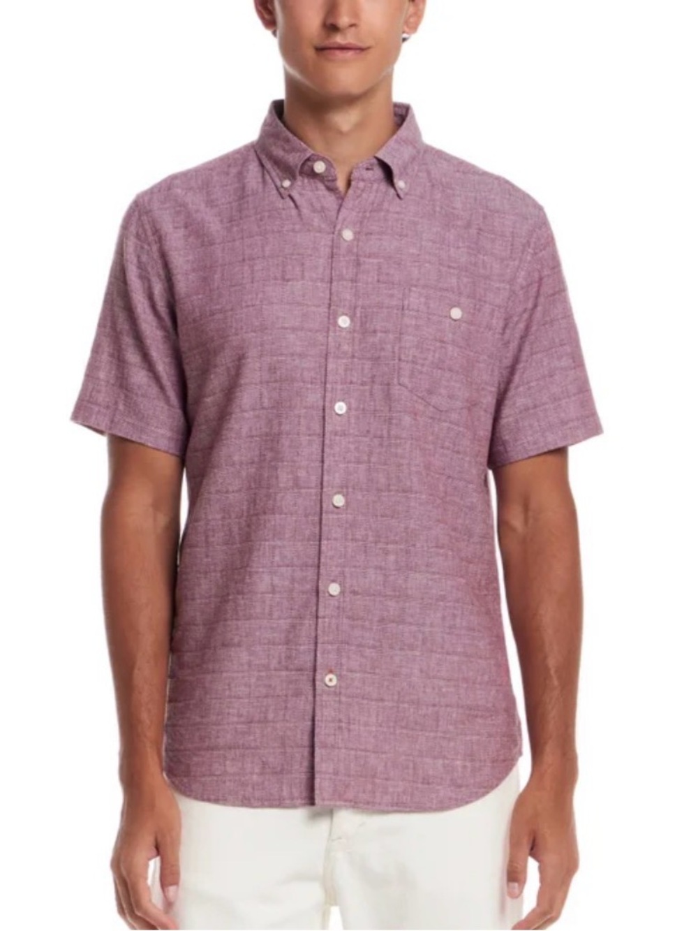 Weatherproof Vintage Men’s Linen-Cotton Short Sleeve Woven Shirt